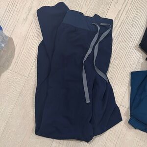 High waisted navy figs pants